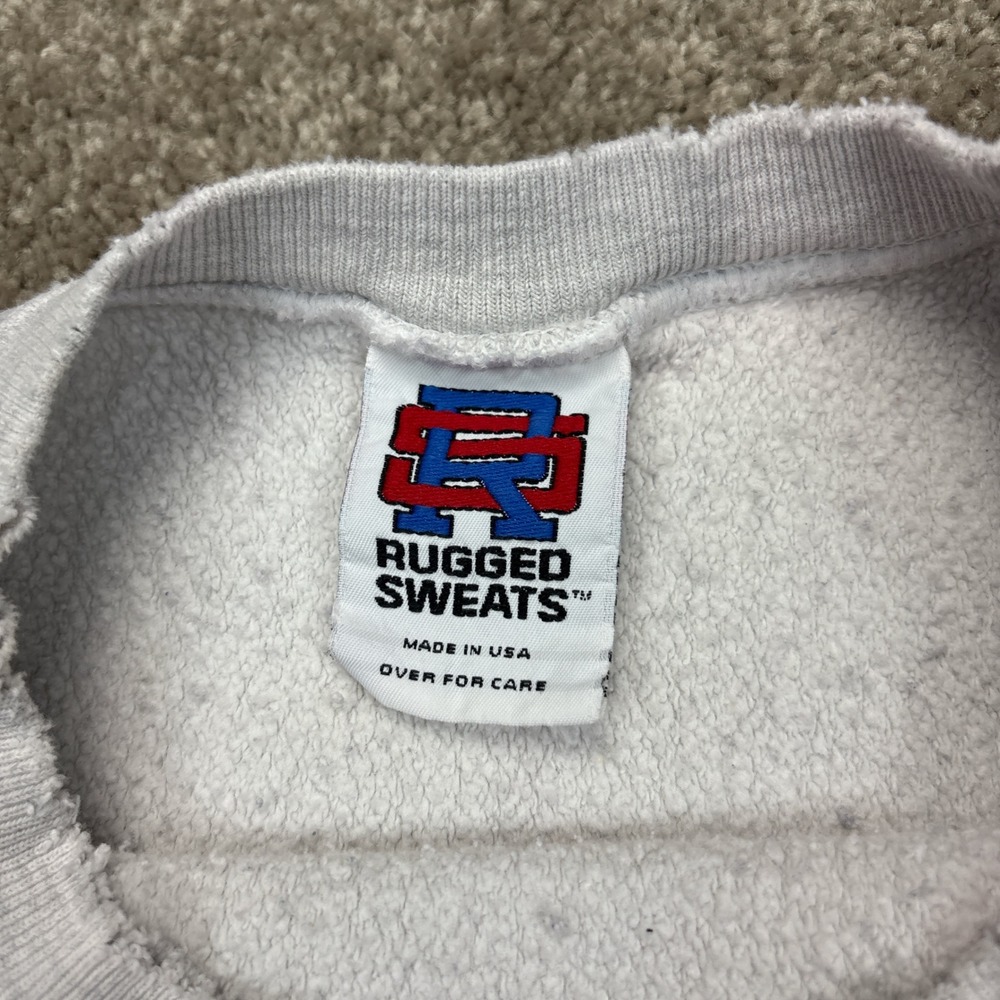 Vintage 90s Rugged Sweats WB Bobcats Reverse Weave Distressed Sweatshirt Large‎ - Picture 3 of 16